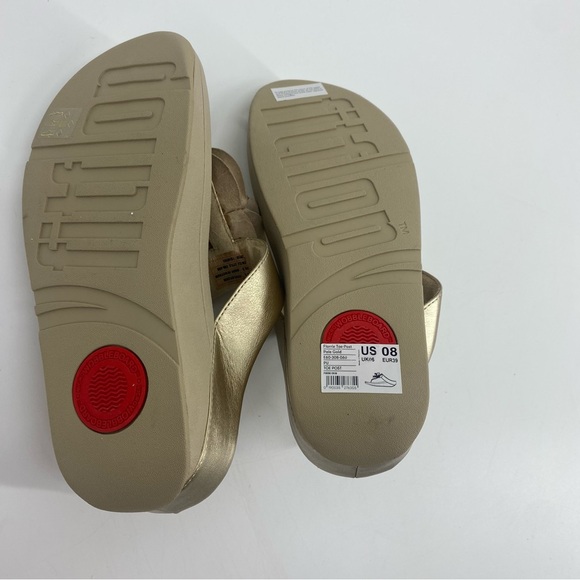 FitFlop Florrie Toe-Post Sandal in Pale Gold Size 8 - Picture 7 of 7